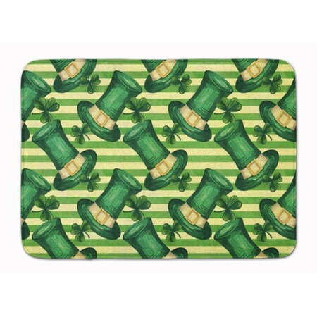 Micasa Watercolor St Patricks Day Leprechan Hat Machine Washable Memory Foam Mat MI229137